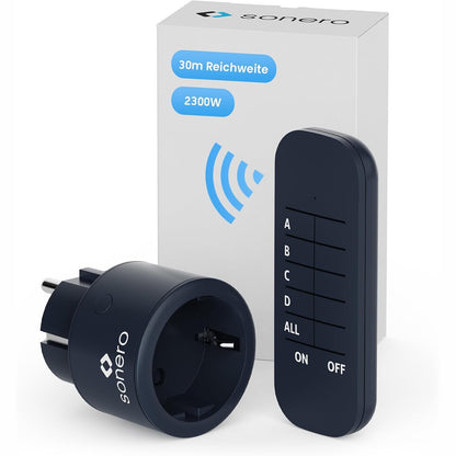 314815 - SET PRIZASH ME RADIO SONERO 2300 VAT - 1 TELEKOMANDË, 1 PRIZË PËR PËRDORIM TË BRENDSHËM, RREZE VEPRIMI 30 M, ANTRACIT, (S-RCS111)