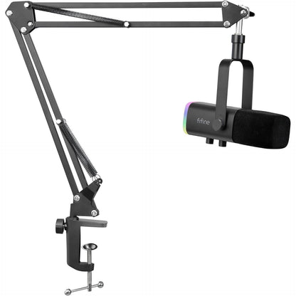 276310 - FIFINE Mikrofon Lojërash USB/XLR për PC PS4 PS5, Dinamik Kardioid RGB me Mbështetëse, për Miksimin e Kartave të Zërit