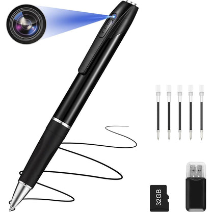 308842 - FINSUI Kamera Mini 32GB 1080P Mbikëqyrjeje, Kamera e Vogël e Sigurisë Portative me Stilolaps për Zyrë në Shtëpi