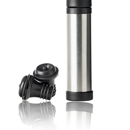 220253 - QPRATICO - Pompë vakumi për verë, Çelik inox, me 2 tapa silikoni, e lehtë për t’u përdorur