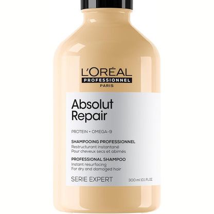 275447 - L'OREAL PROFESSIONNEL Shampo ristrukturuese e menjëhershme Absolut Repair, 300 ml, për Burra dhe Gra, 77% më pak dëme, 7 herë më shumë shkëlqim
