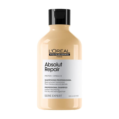 303428 - L'OREAL PROFESSIONNEL - Shampo ristrukturuese e menjëhershme Absolut Repair - 300 ml - Flokë të thatë dhe të dëmtuar - 77% më pak dëme - 7 herë më shumë shkëlqim