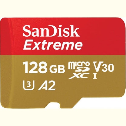 276602 - SANDISK Kartë memorieje Extreme microSDXC UHS-I 128 GB, deri në 190 MB/s, A2, Klasa 10, U3, V30, për kamera aksioni dhe dronë, me Adaptor dhe RescuePRO Deluxe