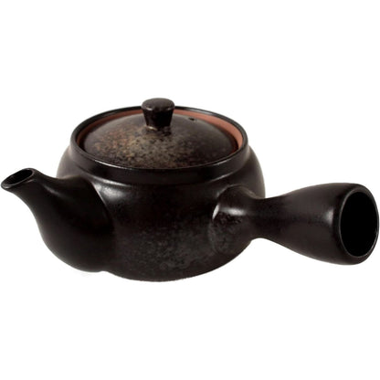217553 - Mino Ware Çajnik qeramik japonez Kyusu Kurobizen, i zi mat, me sitë çaji, i prodhuar në Japoni, i zi SYK003