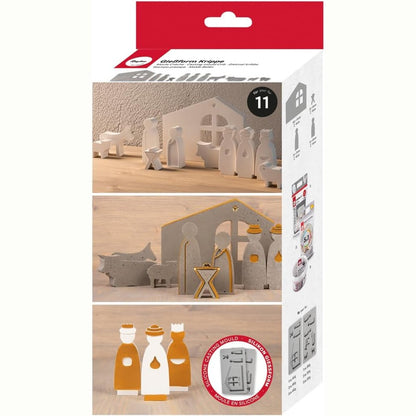 224113 - RAYHER Kallëp për derdhje silikoni, 2 pjesësh, 11 motive individuale, për derdhje me beton, 36131000, Gri, Kuti