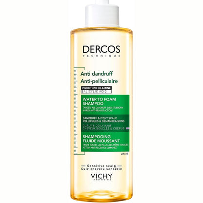 311729 - VICHY Dercos Anti-Zbokth, Shkumë Uji, Për Flokë Kaçurrela dhe të Çrregullta, Veprim Anti-Zbokth dhe Anti-Kruarje, Skalp i Qetë, Me Pirokton Olaminë dhe Acid Salicilik, 200 ml