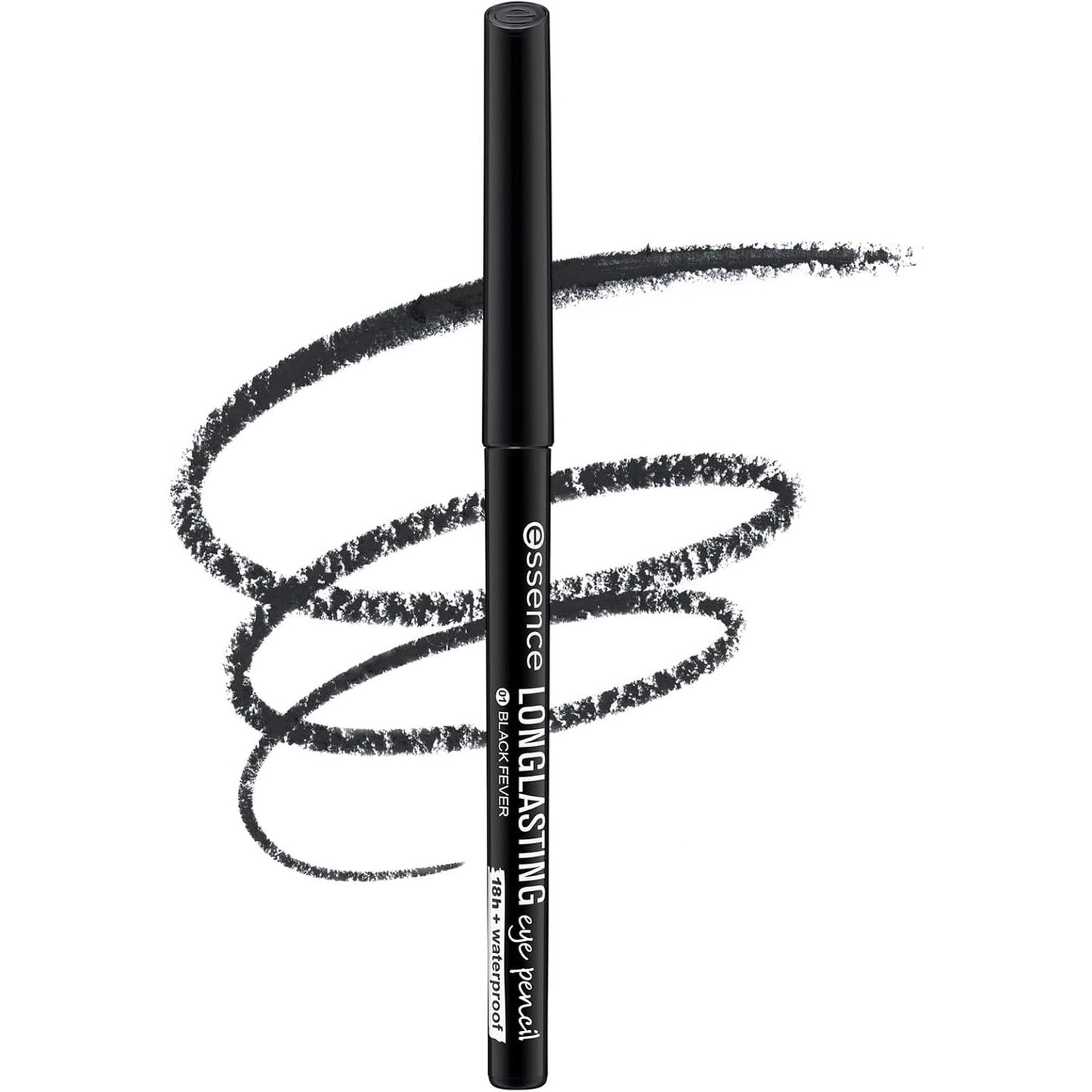 319247 - ESSENCE Laps syri LONG-LASTING 01 Black Fever me shkëlqim intensiv i papërshkueshëm nga uji