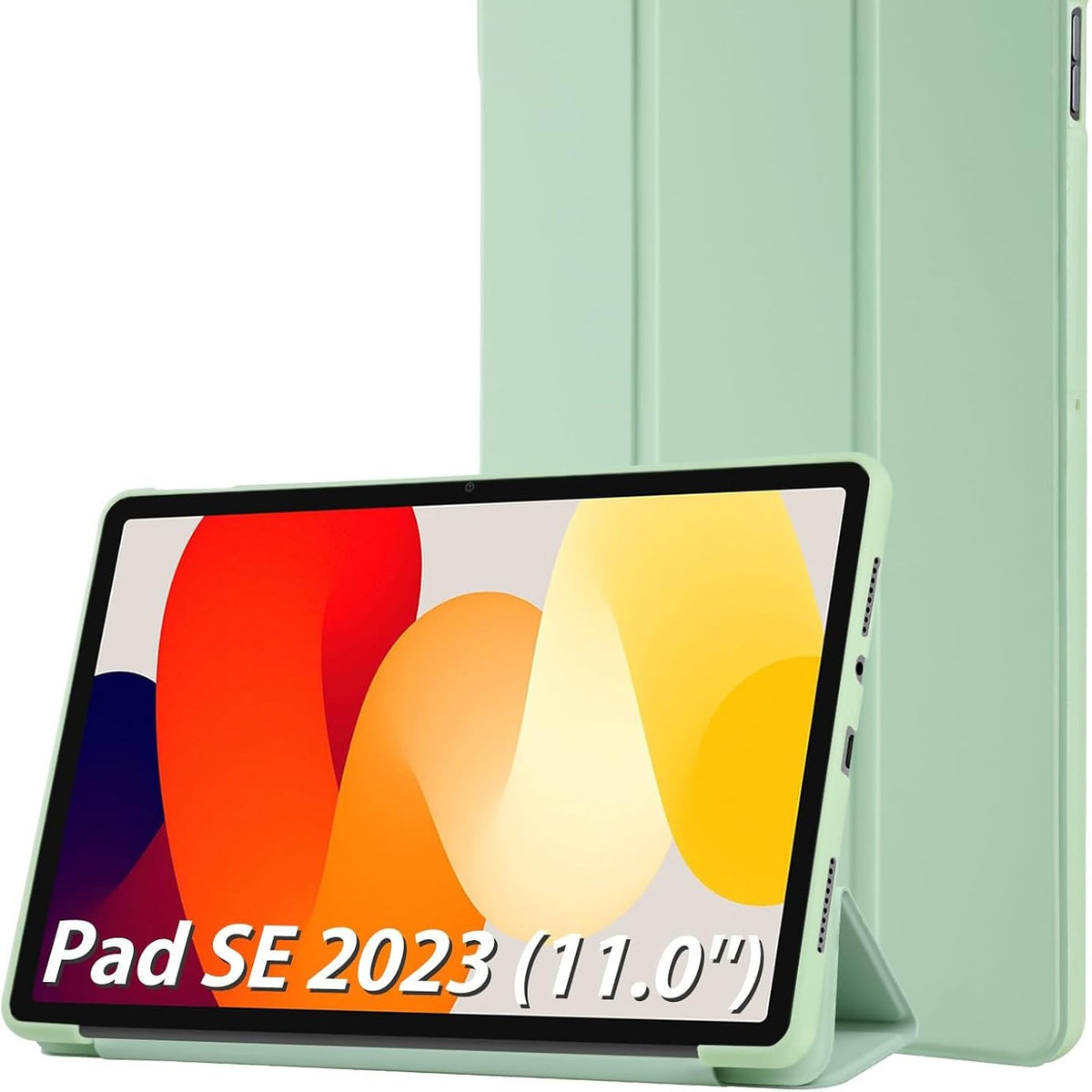 305624 - MBROJTËSE SIMPEAK E PAJTUESHME ME XIAOMI REDMI PAD SE 11.0 INÇ, ME MBULESË FOLIO ME SHUMË KËNDE DHE MBËSHTETËSE AUTOMATIKE ZGJIMI/GJUMI, JESHILE