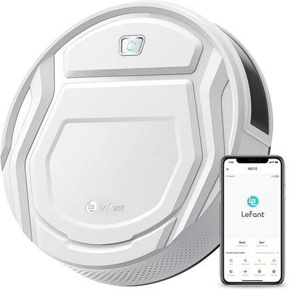 167322 - LEFANT - Fshesë Robotike, Super e Hollë, me Thithje të Fortë, Pajtueshme me WiFi dhe Alexa, Kontroll i Aplikacioneve, Vetë-Mushon, E Përshtatshme për Qimet e Kafshëve Shtëpiake, Modeli M210