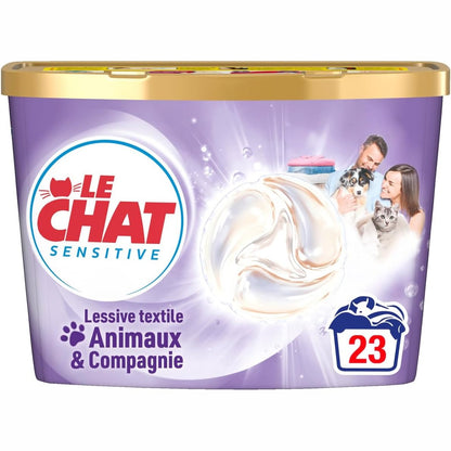 298649 - LE CHAT Kapsula për larje rrobash Sensitive, Pets & Company, Respekton lëkurën dhe kafshët shtëpiake të ndjeshme, Heq qimet e kafshëve shtëpiake, Zhvilluar me veterinarë, 23 larje