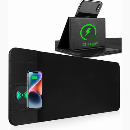 309867 - MBAJTËSE PËR MAUS 15W QI PA TEL, KARIKIM TË SHPEJTË, E PALOSSHME, PËR TELEFON CELULAR, KUFJE, BAZË E MADHE PËR MAUS