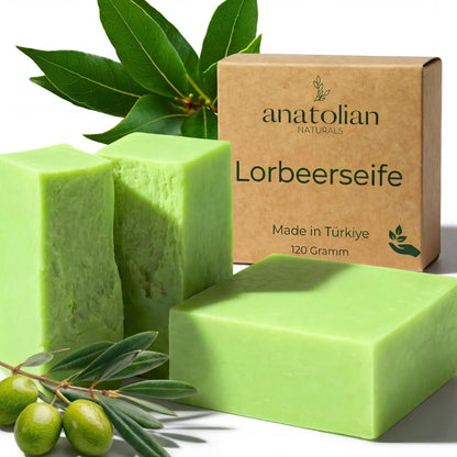 290444 - ANATOLIAN NATURALS® Sapun Origjinal me Dafinë, 80% Vaj Dafine, 20% Vaj Ulliri, Përafërsisht 120 gram, Vegan, I Punuar me Dorë