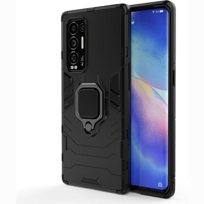 296460 - TINGYR Mbrojtëse për Oppo Find X3 Neo, Mbajtëse Unaze Rrotulluese 360°, TPU/PC, Rezistente ndaj Goditjeve, E Zezë