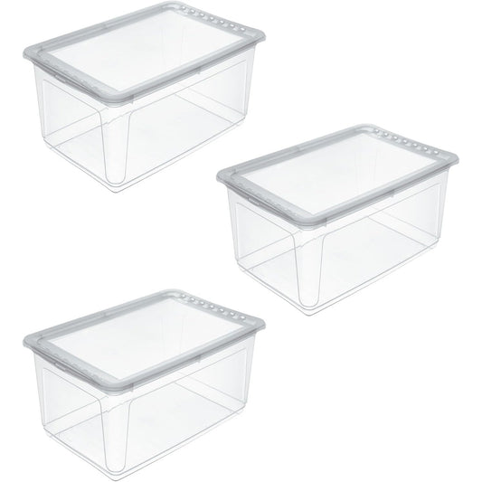175259 - KEEEPER BEA Kuti Ruajtjeje 3x me Sistem Kontrolli të Ajrit, Madhësi 59 x 39 x 27 cm, Kapaciteti 43 l, Ngjyra Transparente