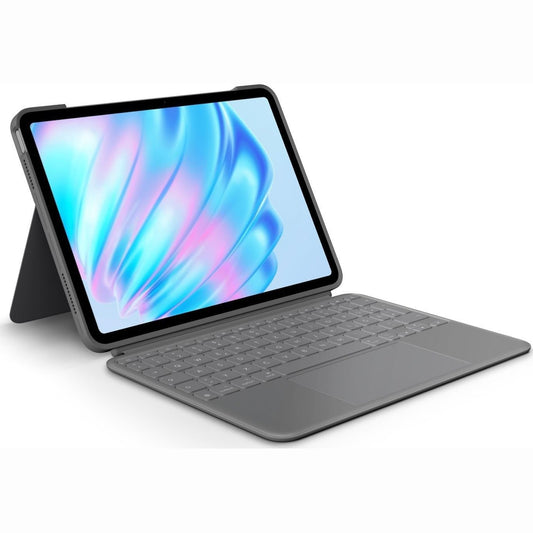 272697 - LOGITECH Kutia e tastierës Combo Touch për iPad Air 11 inç (M2, M3 dhe M4), Tastierë e shkëputshme me ndriçim prapa, paraqitje gjermane QWERTZ - Gri