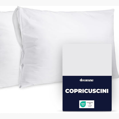 258182 - Dreamzie Mbrojtëse Jastëku 40x60 cm - Pako me 2 Mbulesa Jastëku të Papërshkueshme nga Uji me Zinxhir - Kundër Marinatave, Oeko-Tex - Të lahet në 90°C