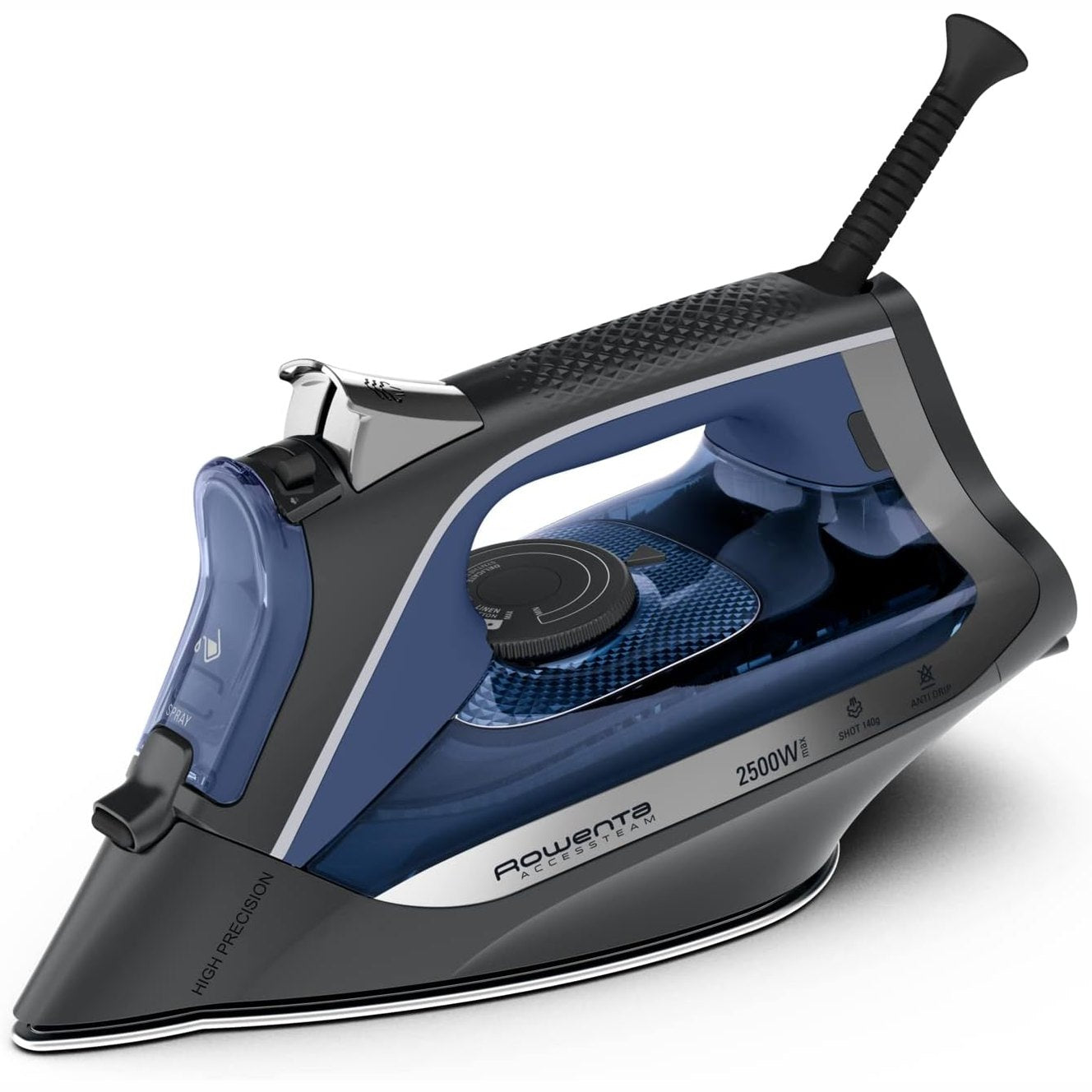 162354 - ROWENTA DW4301D1 Hekur me Avull, Fuqi 2500W, Kapaciteti i Ujit 250 ml, Prodhim Avulli 140 g/min, Pllakë Mikro-Avulli prej Çeliku Inoks, Sistemi Anti-Gurgullim, Majë Precize dhe Mbrojtje nga Pikat