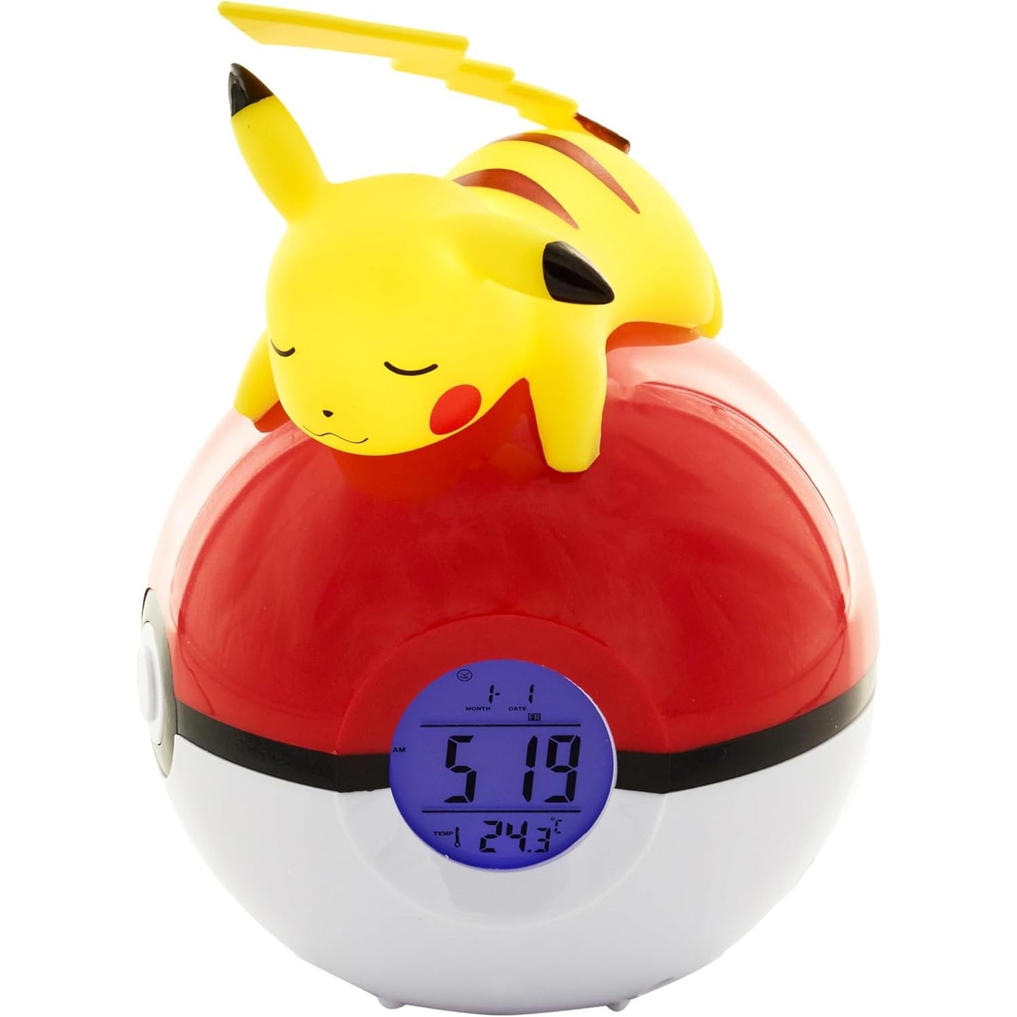 255491 - TEKNOFUN Radio me Alarm me Ndriçim Pokemon, Licencë Zyrtare, Pikachu në Top Poké