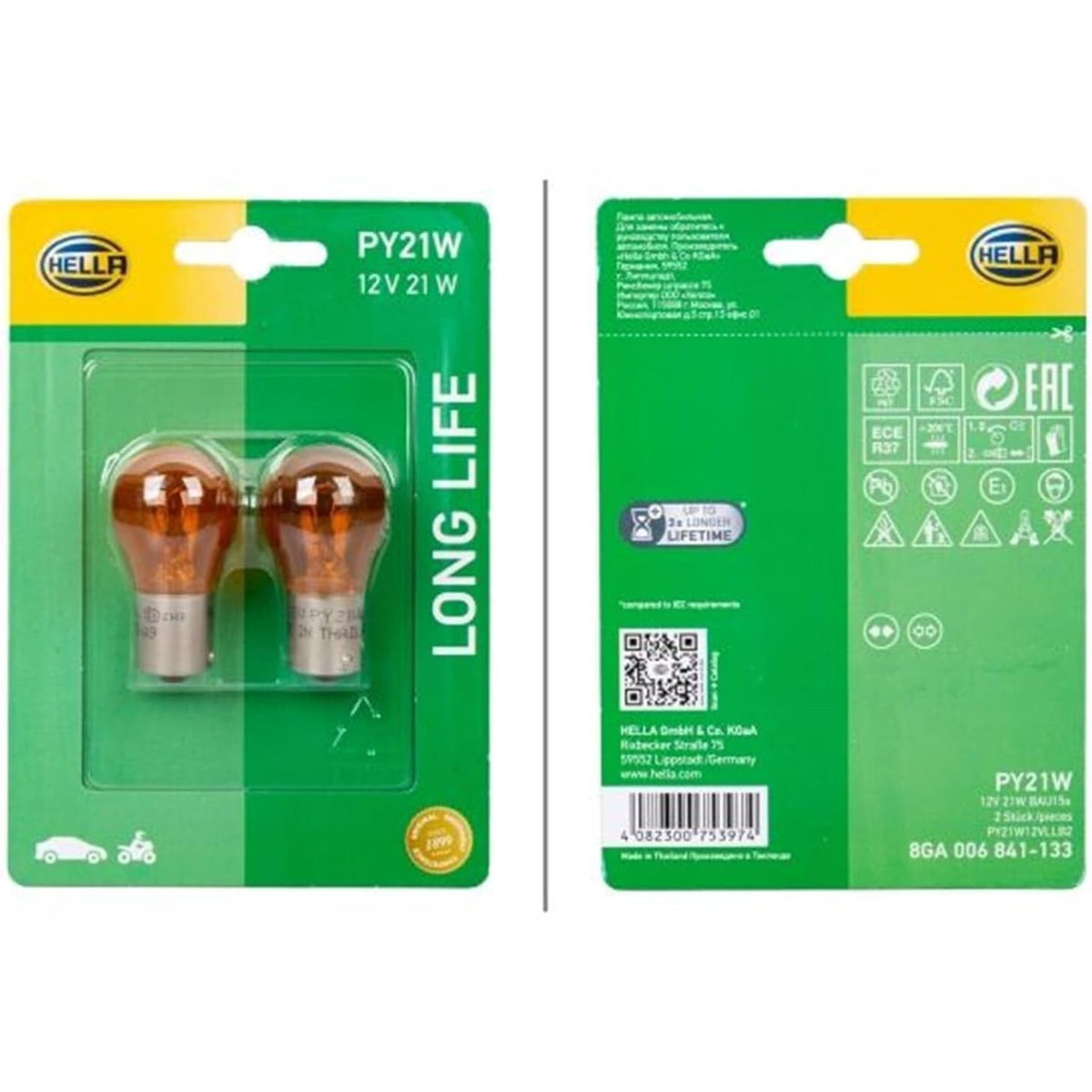335630 - HELLA 8GA 006 841-133 Llampë inkandeshente PY21W