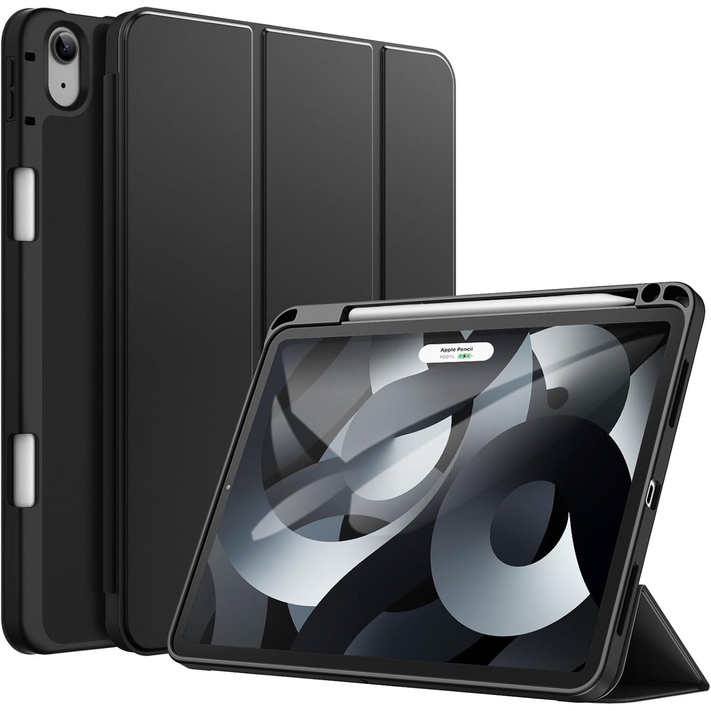 267042 - MBËSHTJELLËSE JETECH PËR IPAD AIR 11 INÇ M3/M2 (2025/2024), IPAD AIR 5/4 (10.9 INÇ, MODELI 2022/2020), MBËSHTJELLËSE E HOLLË MBROJTËSE ME PJEKËN E PASME PREJ TPU TË BUTË (E ZEZA)