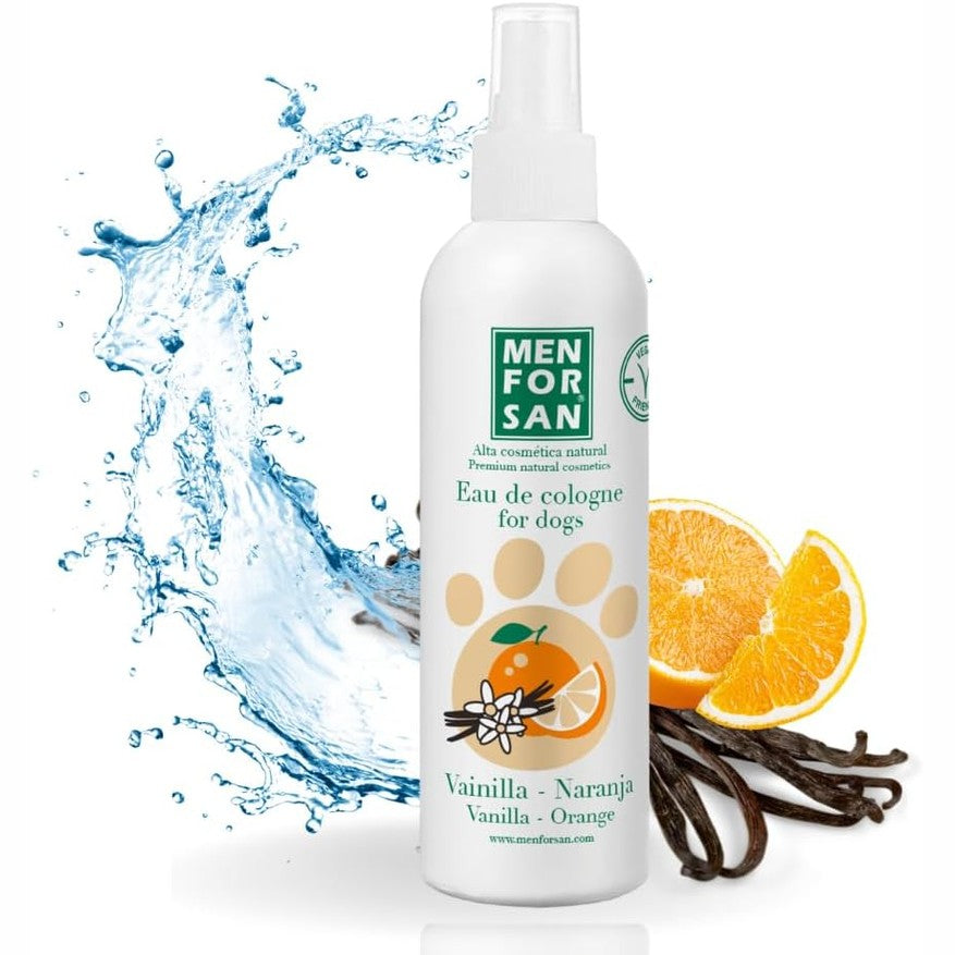 301368 - MENFORSAN Eau de Toilette për Qentë Vanilla dhe Portokall - 125 ml, Efekt deodorizues
