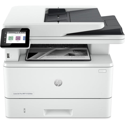 126013 - HP LASERJET PRO MFP 4102FDN 2Z623F, Printer Multifunksional A4, Printim Automatik Dypalësh Bardhë e Zi, 42 faqe/min, USB Host, Faks, ADF, Gigabit Ethernet, HP Smart, Ngjyrë e Bardhê