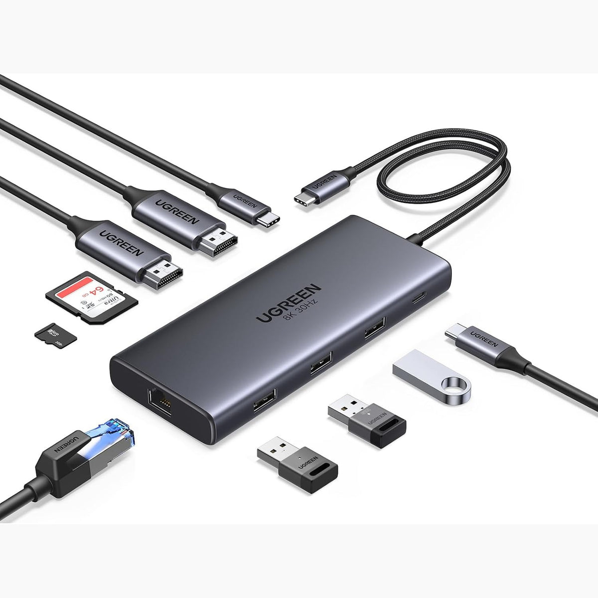 305287 - UGREEN Stacion Dokimi USB C Revodok Pro 10 IN 1, 2 HDMI