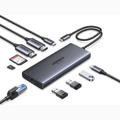 305287 - UGREEN Stacion Dokimi USB C Revodok Pro 10 IN 1, 2 HDMI