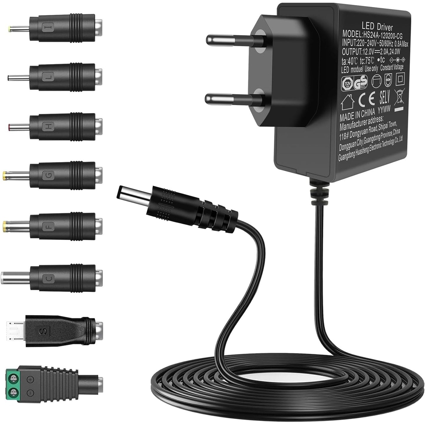 225280 - Transformator universal AC në DC 12V 2A 24W për elektronikë shtëpiake