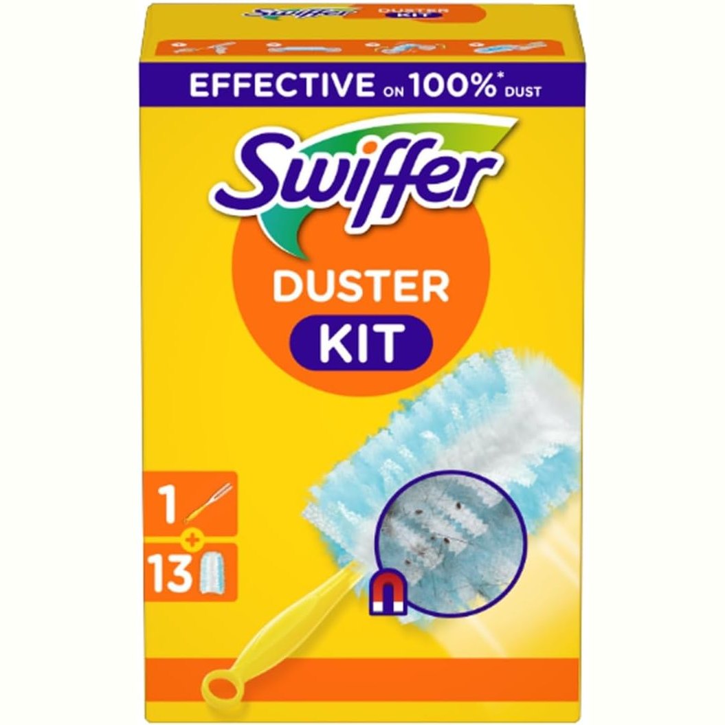 252660 - Swiffer Fshese pluhuri, Përfshin 1 Dorezë dhe 13 Mbushje, Kap dhe Mban 3 Herë Më Shumë Pluhur dhe Qime
