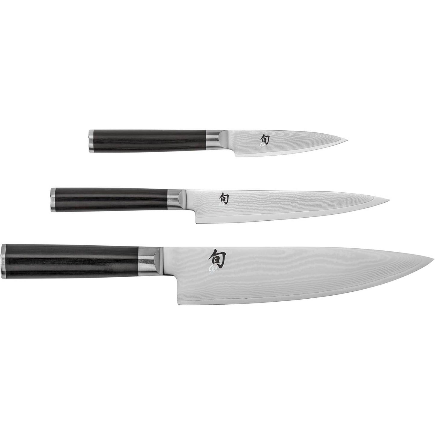 221016 - KAI Set thikash kuzhine japoneze Shun Classic me 3 pjesë - Thikë shefi 20 cm + thikë praktike 15 cm + thikë punishteje 9 cm - VG MAX Core