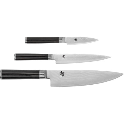 221016 - KAI Set thikash kuzhine japoneze Shun Classic me 3 pjesë - Thikë shefi 20 cm + thikë praktike 15 cm + thikë punishteje 9 cm - VG MAX Core
