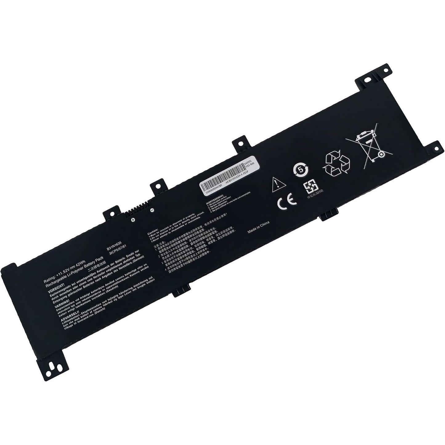 268425 - Bateri 11.52V 42Wh për ASUS B31N1635, VivoBook 17 X705UV/X705UQ/X705NC/X705NA/X705UA/N705/A705/R702/X705Q/X705QA/M705/M705B/M705BA/F705U/F705UA/F705Q/F705QA, VivoBook Pro 17 N705UQ/X705UN/X705UD