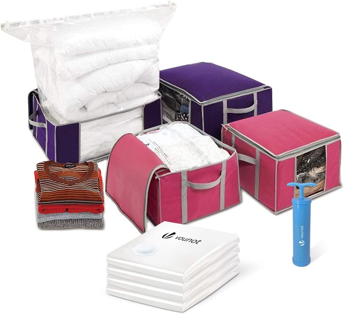 250971 - VOUNOT® Set qesesh me vakum XXL: 4 qese me 4 ndarje (2 të vogla 154L, 2 të mëdha 484L)