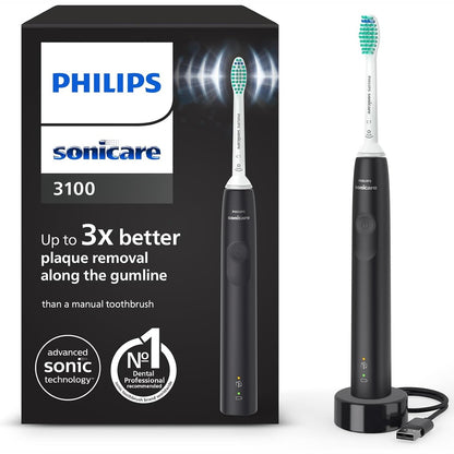 315842 - PHILIPS Furçë dhëmbësh elektrike Sonicare 3100, Kontroll presioni, Kohëmatës, e zezë, HX3671/14
