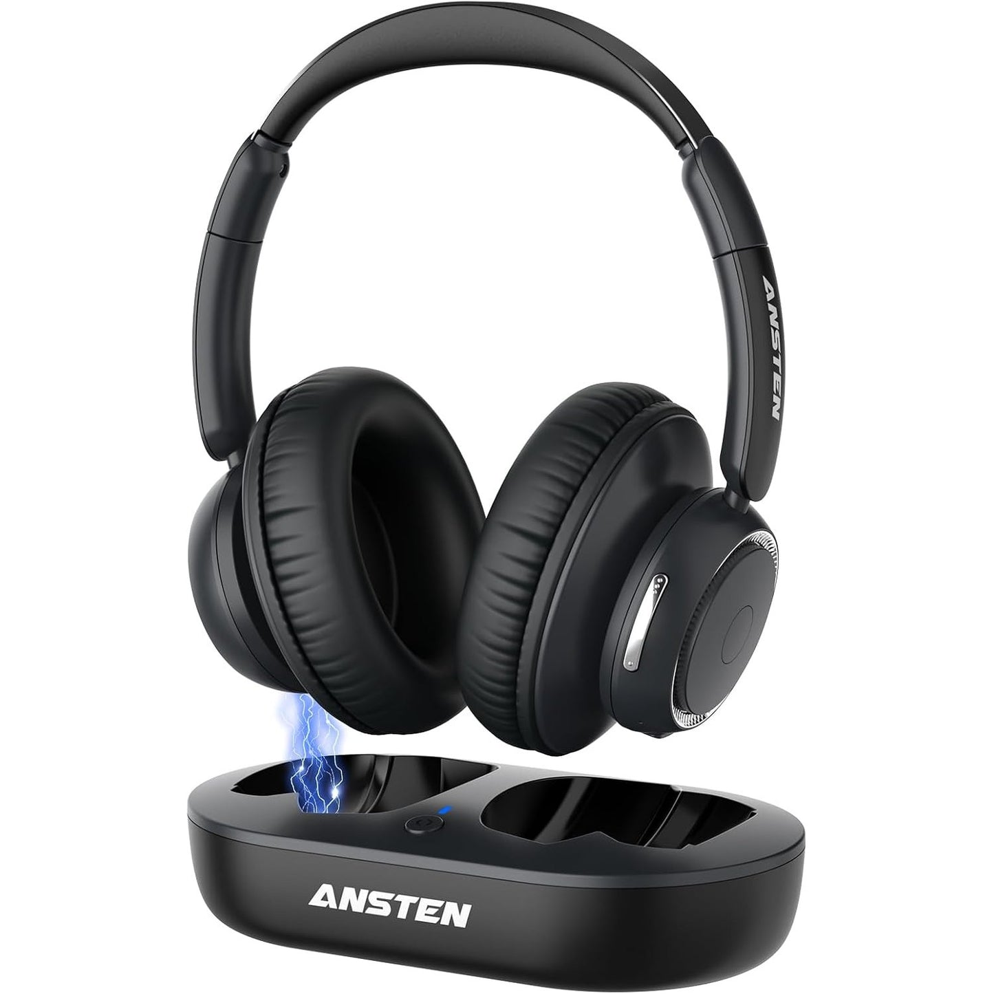 272803 - ANSTEN – Kufje pa tel për televizor, 35 orë jetëgjatësi baterie, platformë karikimi, pa vonesë audio