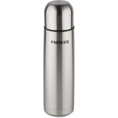 185563 - PIONEER Shishe e Izoluar prej Çeliku Inox, 0.35L, me Buton Shtypës dhe Gotë Pirjeje, Ndërtim me Vakum Dy Mure, e Papërshkueshme nga Rrjedhjet, pa BPA - E Zezë