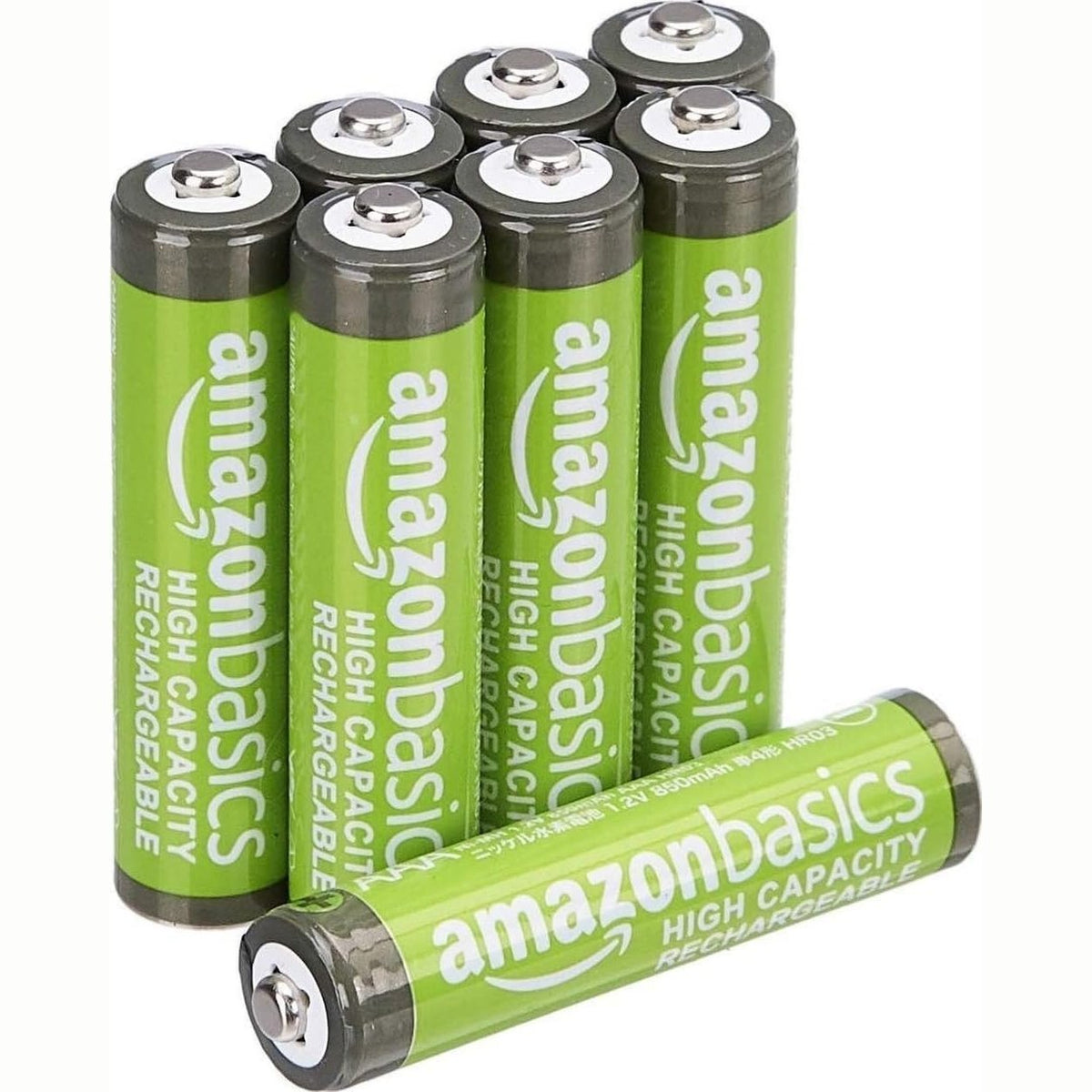 299895 - AMAZON BASICS, 8 bateri AAA NiMH të rikarikueshme, 850 mAh, 1.2 V, të rikarikueshme deri në 500 herë, të parakarikuara