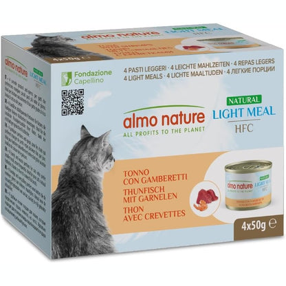 258388 - ALMO NATURE HFC Natural Light Meal - Ushqim për Mace, ton dhe karkaleca deti, 50g x 4 Njësi, 200g
