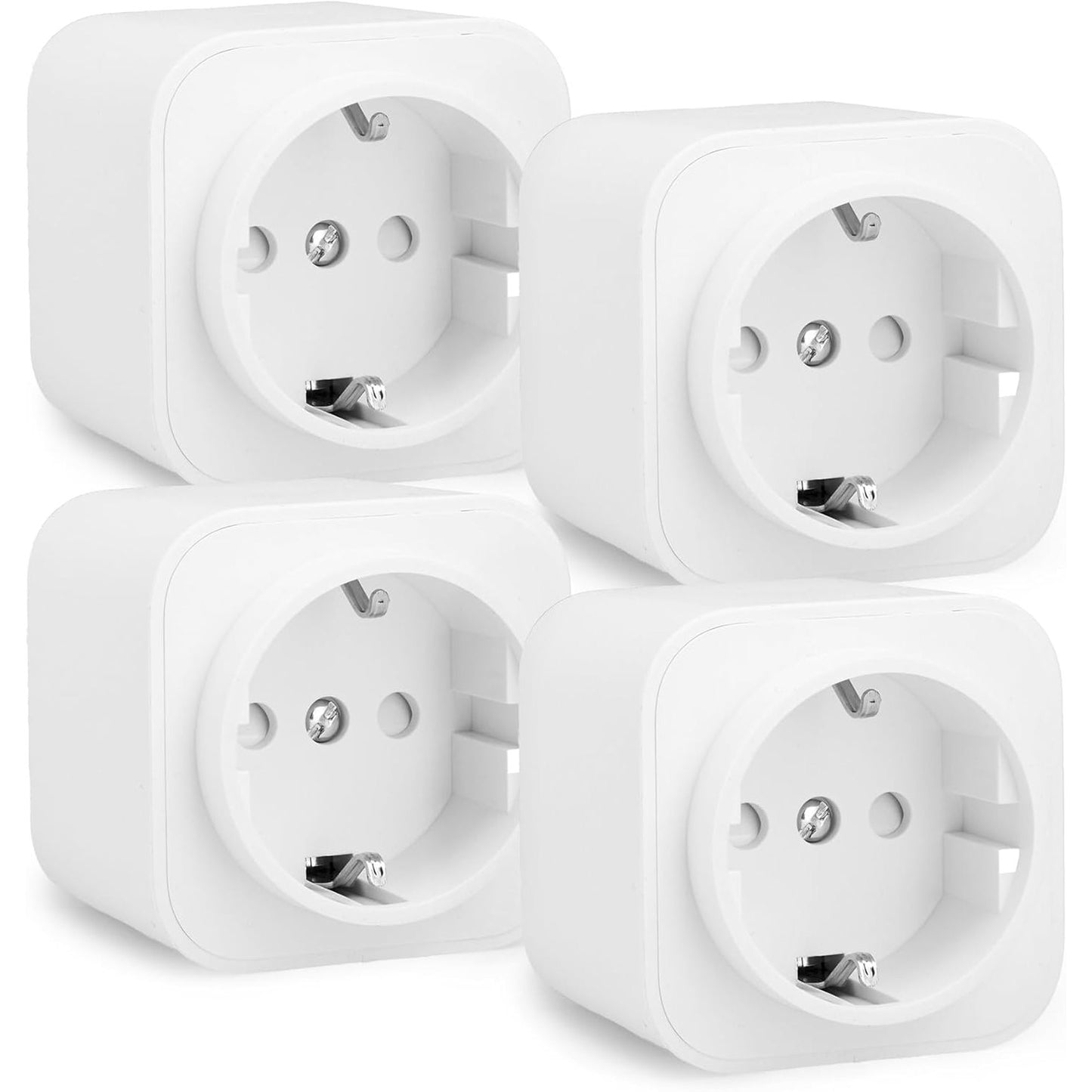 270114 - Prizë inteligjente Amazon Basics, e pajtueshme me Matter, e pajtueshme me Amazon Alexa, Google Home, Apple HomeKit, kërkohet Matter Hub, vetëm WiFi 2.4GHz, e bardhë, pako me 4 copë
