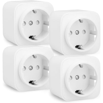 270114 - Prizë inteligjente Amazon Basics, e pajtueshme me Matter, e pajtueshme me Amazon Alexa, Google Home, Apple HomeKit, kërkohet Matter Hub, vetëm WiFi 2.4GHz, e bardhë, pako me 4 copë