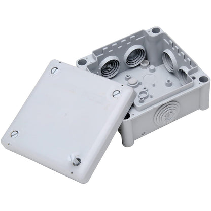 335705 - KOPP Kuti lidhëse e montuar në sipërfaqe për vende me lagështirë, 102 x 102 x 55 mm, IP66, 7 hyrje kabllosh M25, gri, 351101049