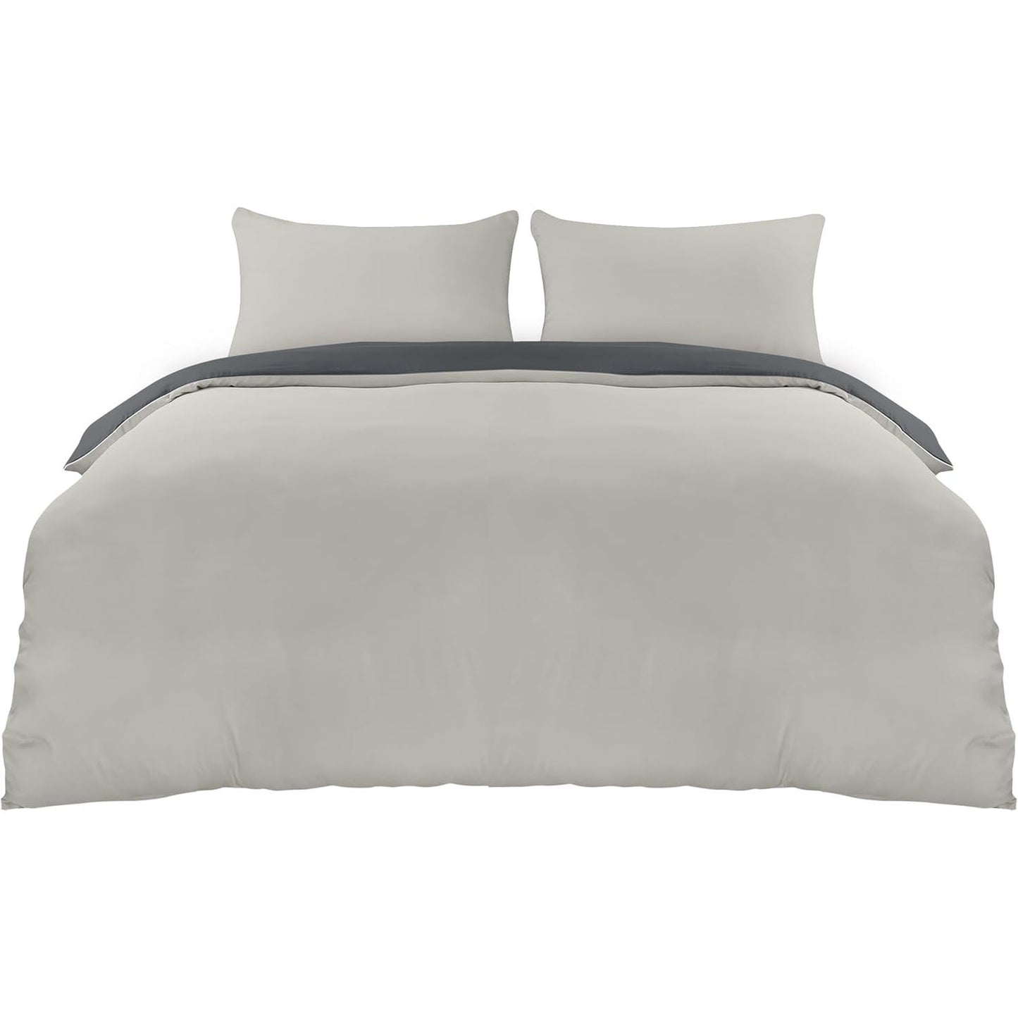 180495 - UTOPIA BEDDING Set Mbulesash Jorgani 200x200 cm me 2 Mbulesa Jastëku 50x75 cm, Materiali: Mikrofibër të Butë, Ngjyra: Gri e Errët/Gri e Çelët
