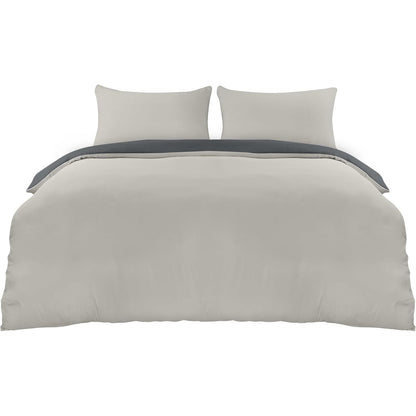 180495 - UTOPIA BEDDING Set Mbulesash Jorgani 200x200 cm me 2 Mbulesa Jastëku 50x75 cm, Materiali: Mikrofibër të Butë, Ngjyra: Gri e Errët/Gri e Çelët