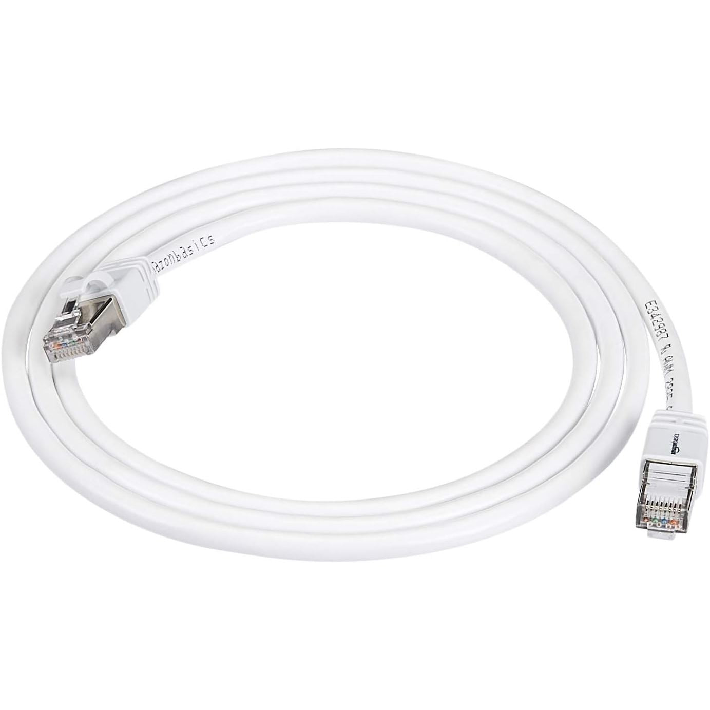 269433 - Amazon Basics Kabllo interneti me brez të gjerë RJ45 Cat 7 Gigabit Ethernet, 1.5 m, 1 pako, e bardhë