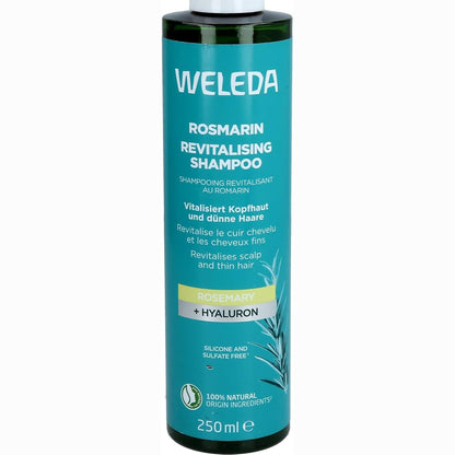 272474 - WELEDA Shampo Rigjallëruese me Rozmarinë, 250 ml, me vaj organik rozmarine dhe acid hialuronik, rigjallëron dhe hidraton flokët