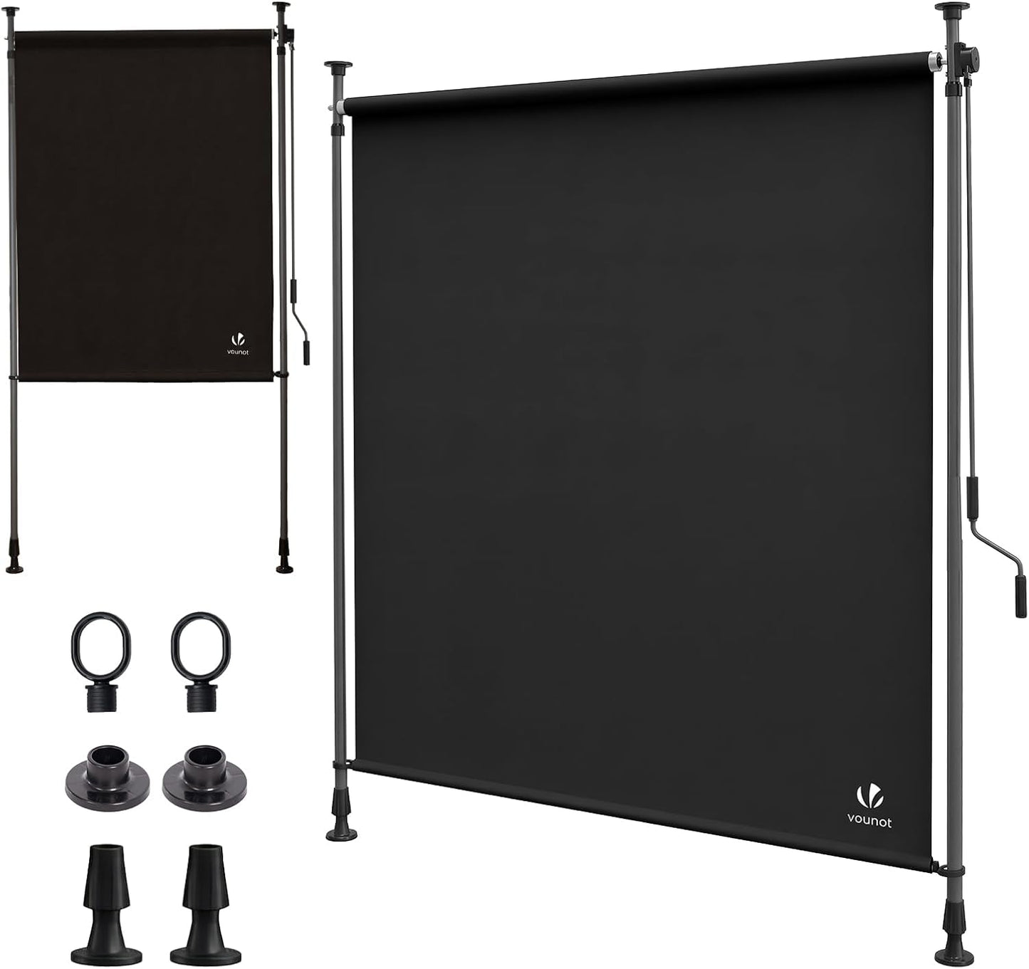 255191 - VOUNOT® Perde Vertikale pa Shpim 100 x 310 cm e Zgjerueshme me Dorezë, Mbrojtje nga Dielli, Rezistent ndaj Motit dhe Rrezeve UV, Antracit