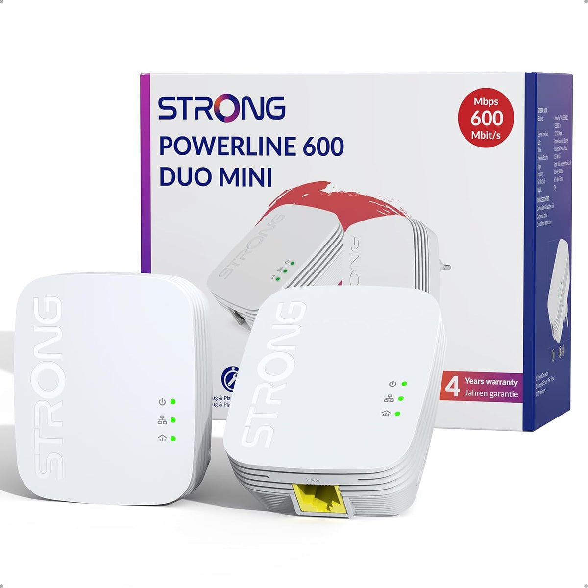 308722 - Set adaptorësh POWERLINE Strong AV600 Mbit/s, portë LAN 100 Mbit/s