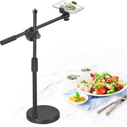 296204 - Mbështetëse Tavoline Hivexagon për Telefona, Lartësi dhe Kënd i Rregullueshëm, Bazë e Rrumbullakët Stabile, 36-52 cm