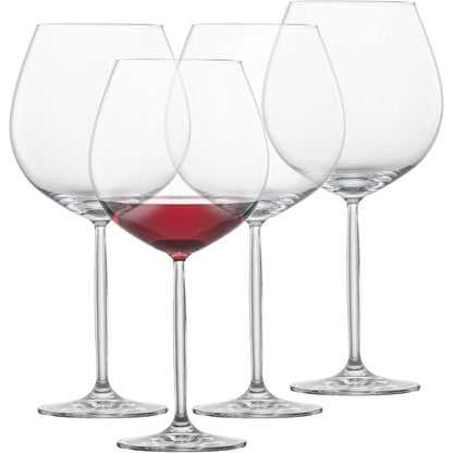 208609 - SCHOTT ZWIESEL Gotë për Verë të Kuqe Muse, Ngjyrë Burgundy, Prej Kristali Tritan, Set Prej 4, Luhet në Lavastovilje, Prodhuar në Gjermani (Nr. i Artikullit 123670)